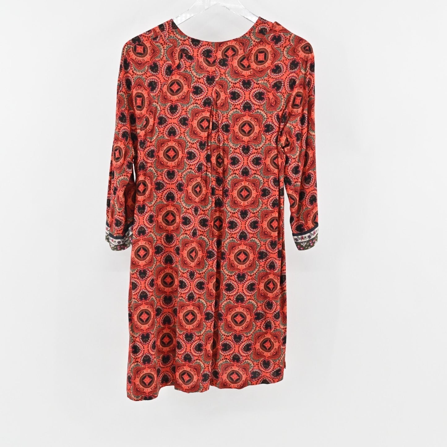 Jets Australia Dress Sz 6 Red Medallion Cover Up Tunic Shift Mini Boho Festival