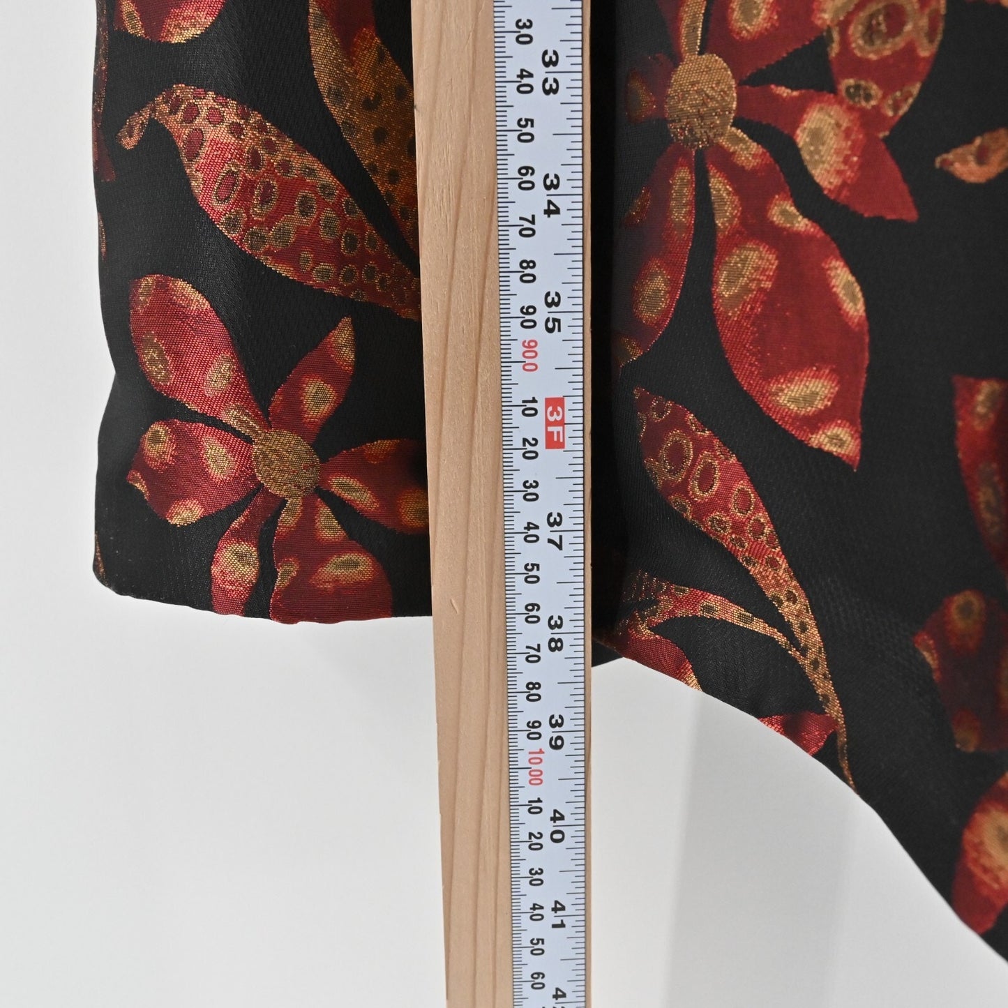 Vtg DAVID MEISTER Maxi Skirt Size 2 Pleated Black Red Floral Print High Waisted