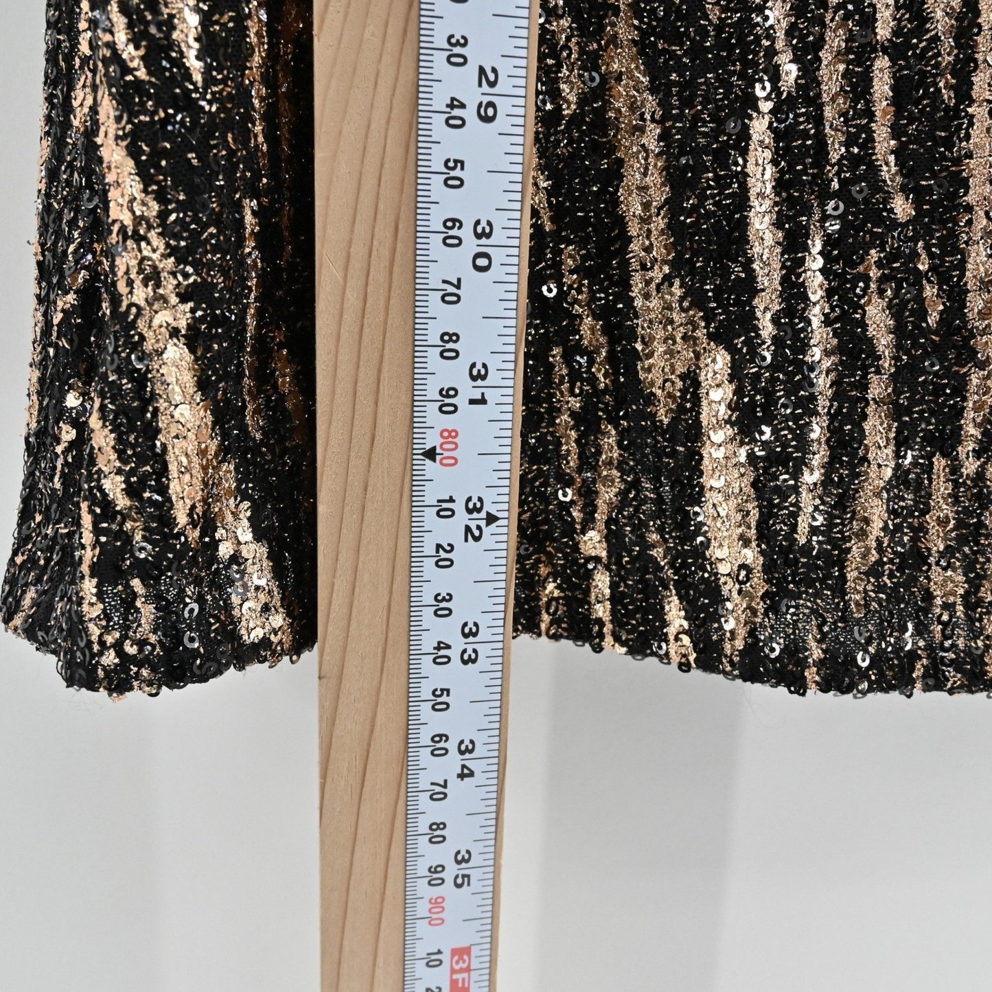 Betsy Adam Sequin Dress Size 8P Black Gold Bell Sleeve Mod Twee Retro Cocktail