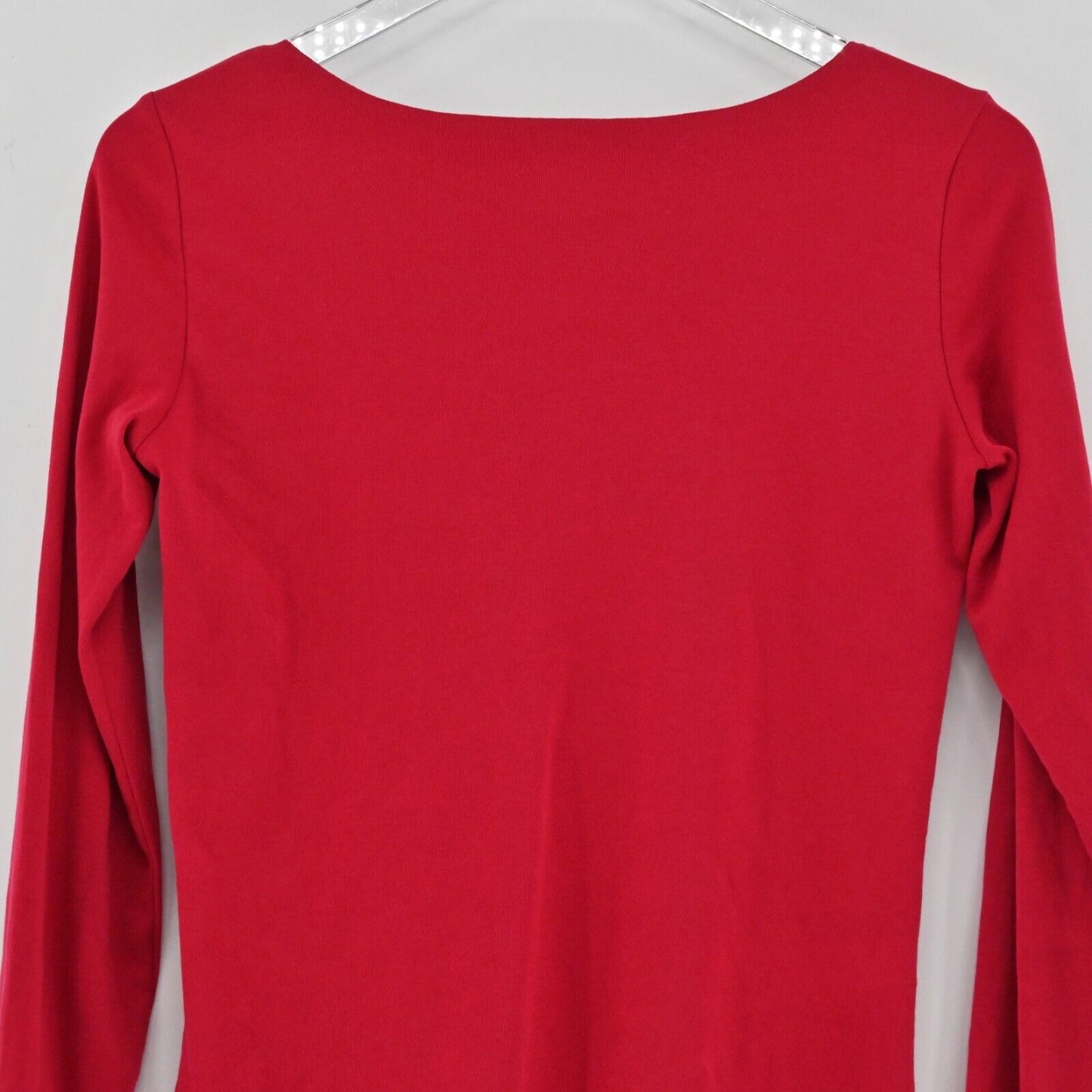 Vtg ARMANI EXCHANGE Top Womens Size M Red Long Sleeve Spellout Cotton Holiday