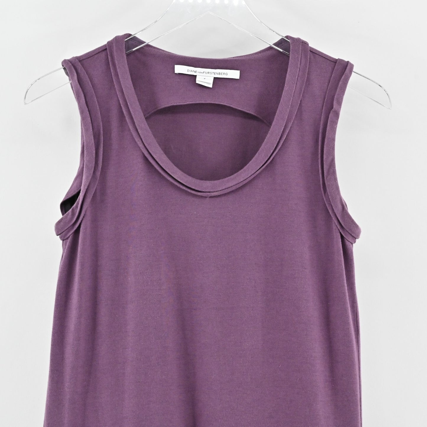 DIANE VON FURSTENBERG Dress Size S Rae Purple Side Slit Tie Waist Casual Maxi