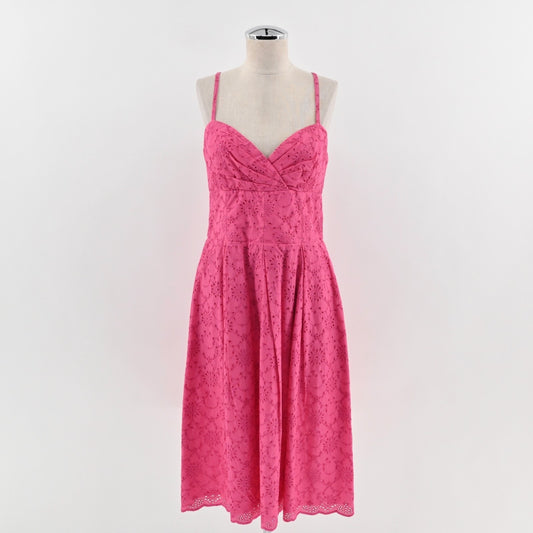 Vtg Lilly Pulitzer Pink Eyelet Dress Size 8 Sundress Summer Cotton White Label