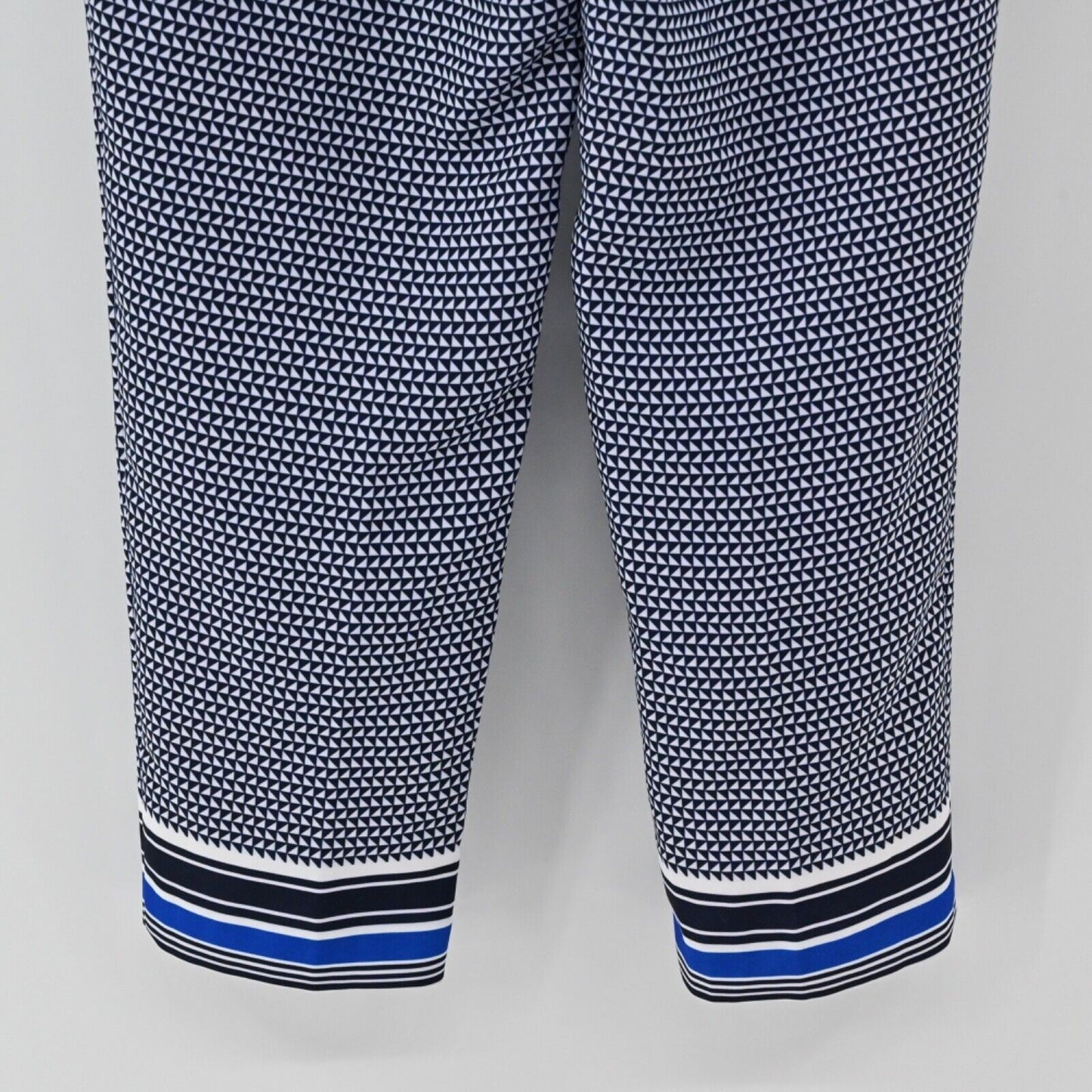 J CREW Pants Womens Size 6 Blue Geometric Stripe Drawstring Elastic Waist Drapey