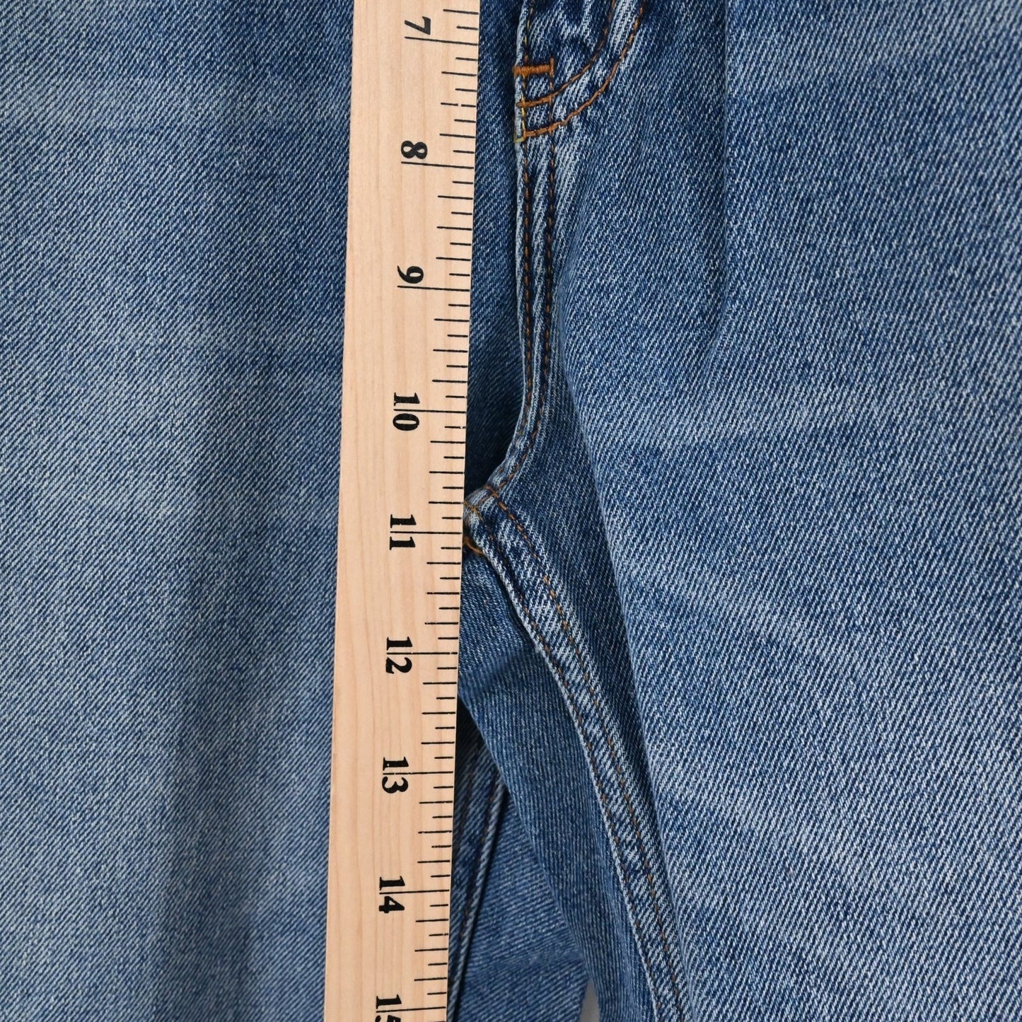 ANTHROPOLOGIE Pilcro Letterpress Womens Tilde Jeans Sz 28 High Rise Boho Patch