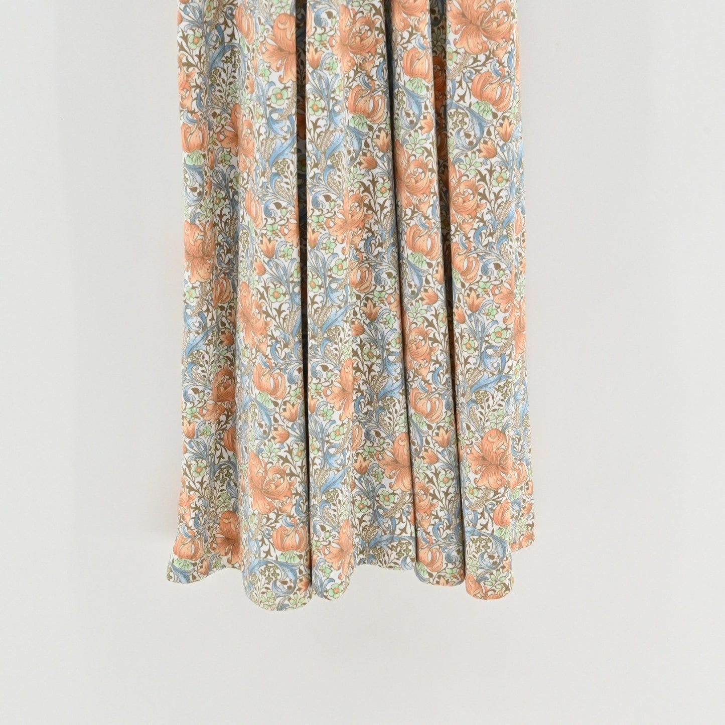 Vtg 70s Floral Halter Maxi Dress Size S Peach Blue Whimsical Bloomcore Feminine