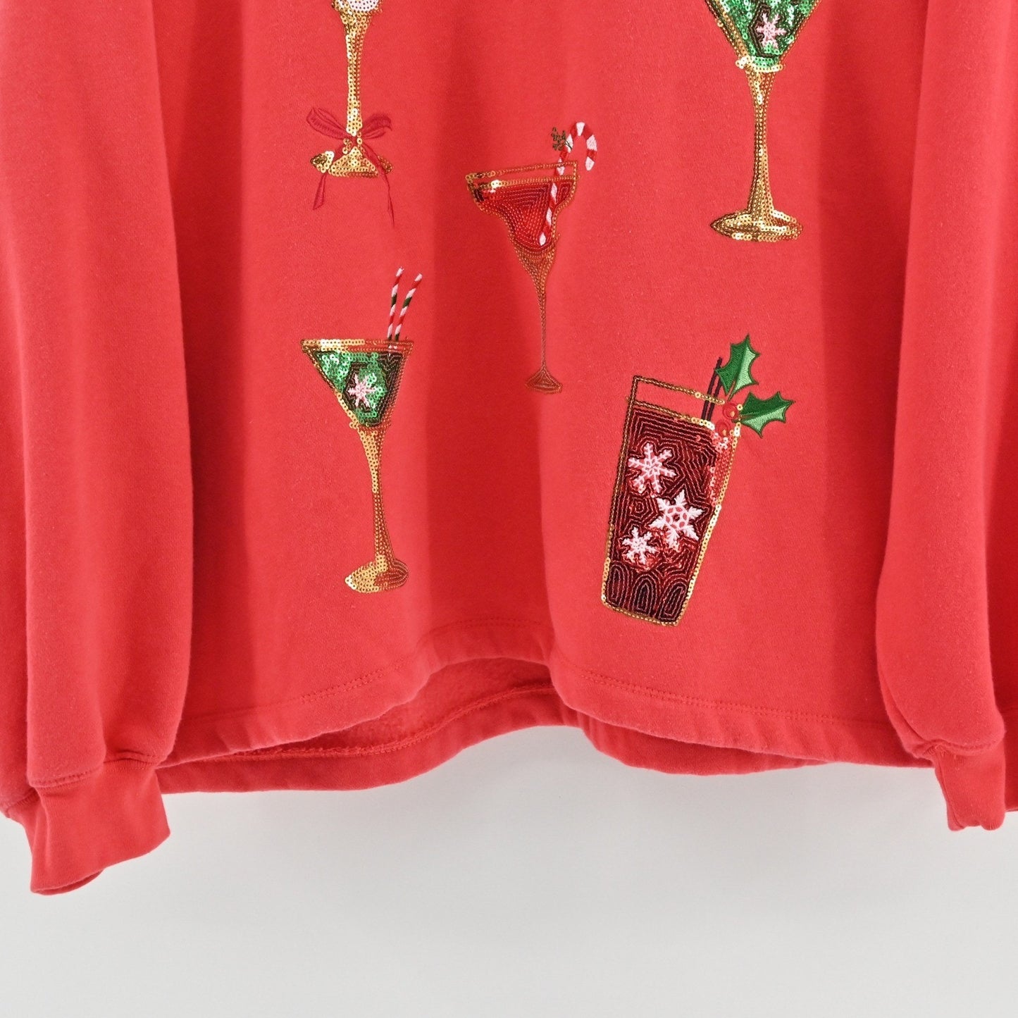 State of Mine Womens Cocktail Sequin Sweatshirt Size XXL Christmas Holiday Party