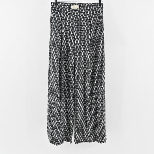 ANTHROPOLOGIE Pants Womens Size XXSP Elevenses Wide Leg Black White Boho Print
