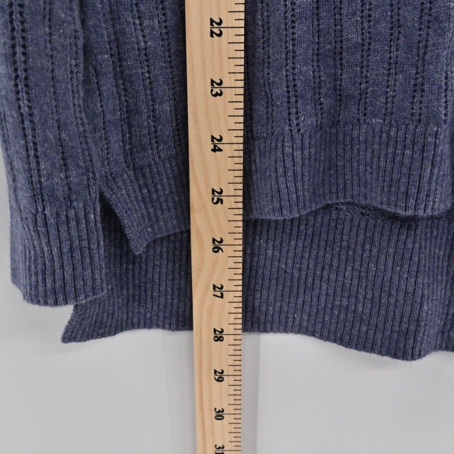TOMMY BAHAMA Sweater Womens Size S Blue Ombre Wool Alpaca VNeck Open Knit Boho