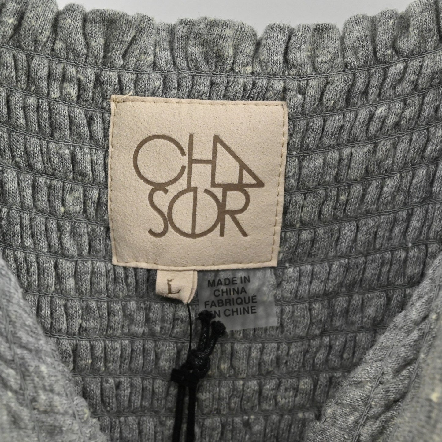 CHASER Womens Smocked Tie Dye Jumpsuit Size L Gray Blue Wide Leg Comfy Hippie