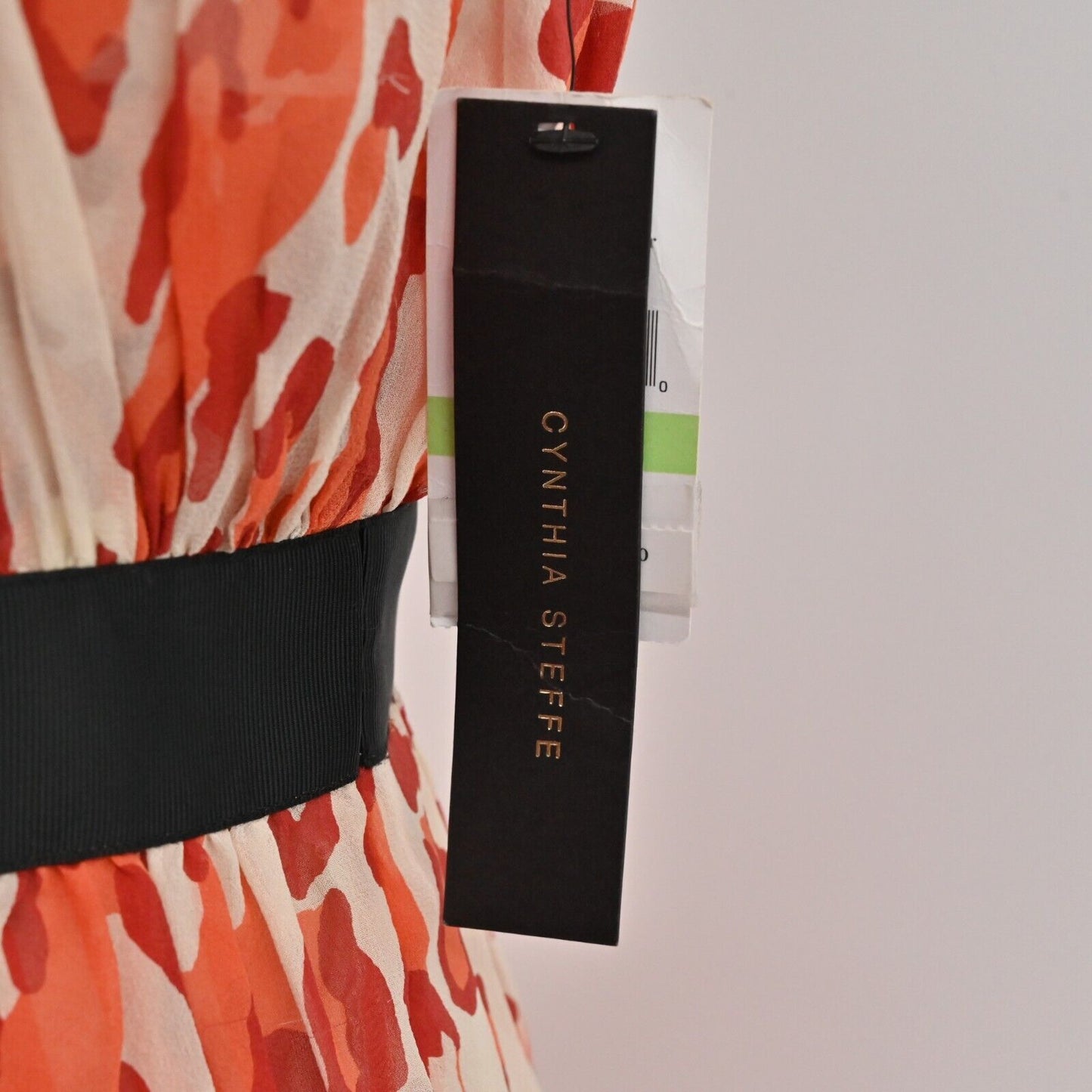 CYNTHIA STEFFE Dress Womens Sz 4 Silk One Shoulder Burnt Orange Printed Mini NEW
