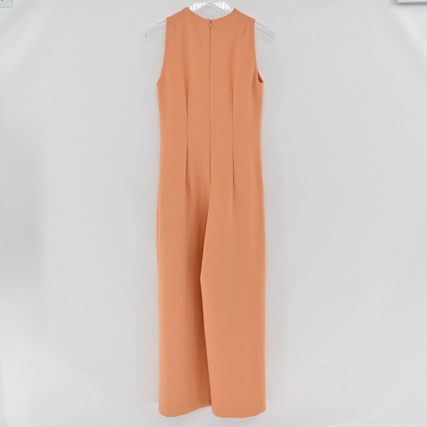Vintage Jumpsuit Womens Size M Wide Leg Sleeveless Solid Orange Chic Playsuit