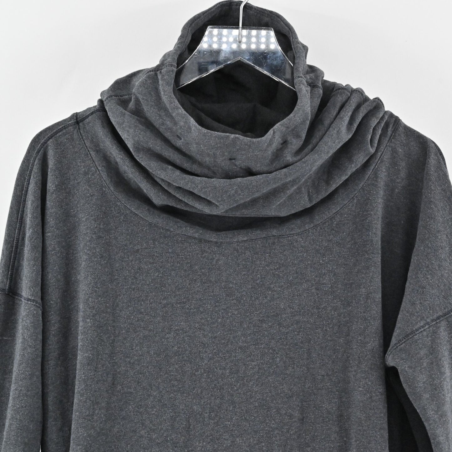 LULULEMON Womens Stress Less Sweatshirt Size 12 Funnel Neck Hoodie Dark Gray