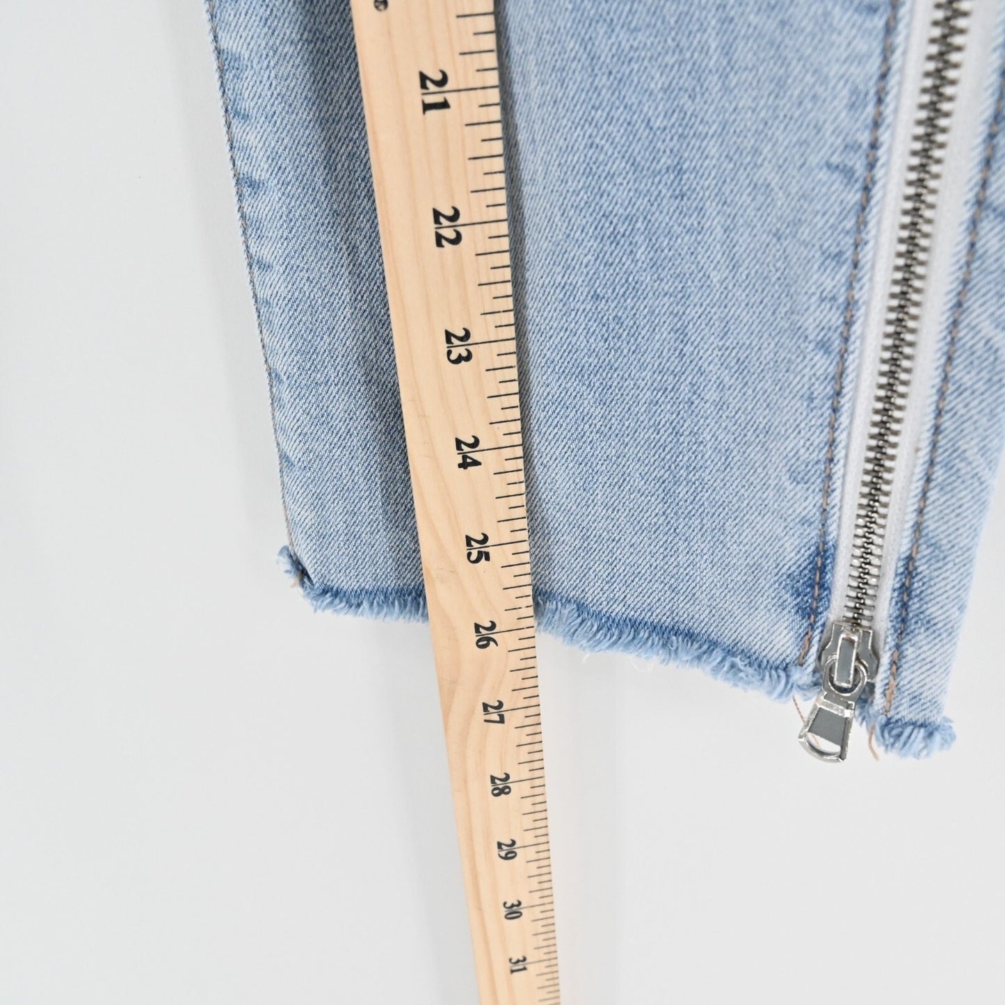 PISTOLA Womens Charlie Side Zip Jeans Size 27 Distressed High Rise Blue Denim