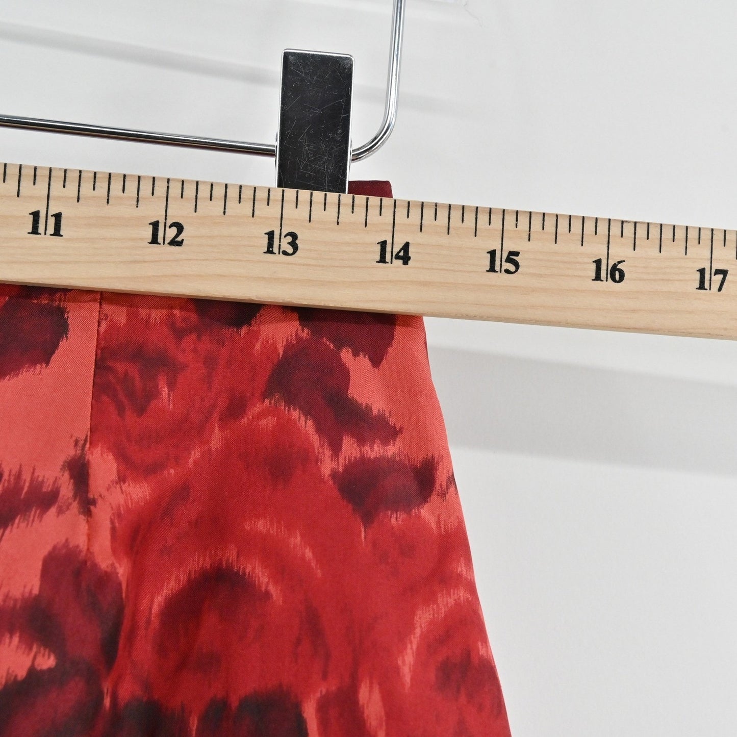 Vtg Y2k Silk Floral Maxi Skirt 8 Red Romantic Feminie Rose Lined Deadstock USA