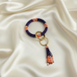 Purple & Orange LSU Bracelet Keychain
