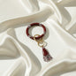 Maroon & White Mix A&M Bracelet Keychain