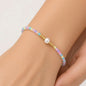 Beaded Freshwater Pearl Shell Glass Bead Adjustable Bracelet - Colorful Beads With Pearl
