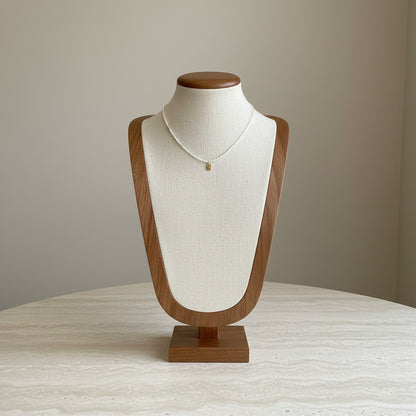 925 Sterling Silver Rice Bead Necklace With Gold LOVE Letter Pendant