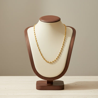 18K Gold Plated Stainless Steel Patterned Necklace Chain Gold