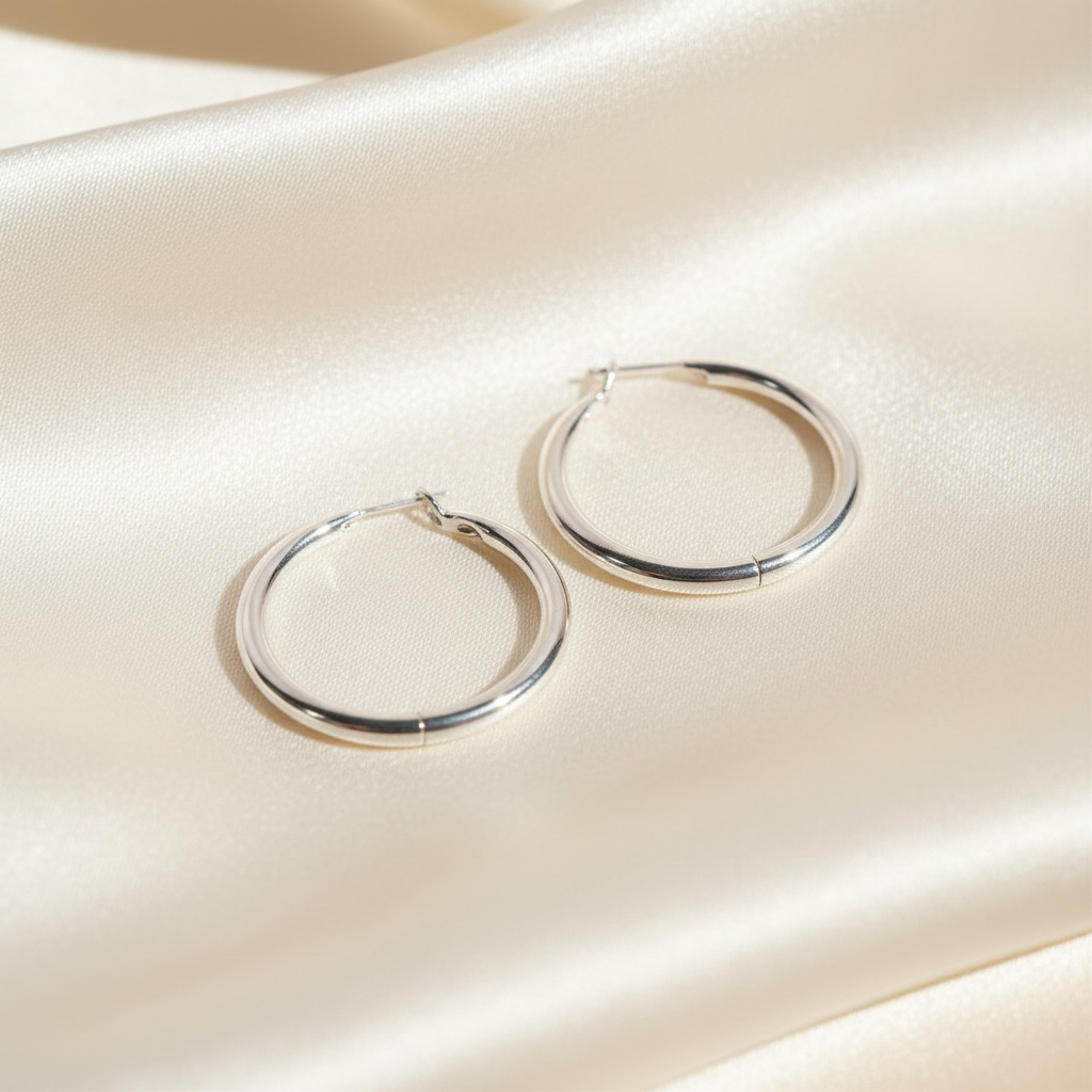 Geometric Metal Polished Giant Hoop Earrings