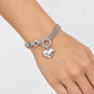 Large Heart Spliced Chain Bracelet - Silver