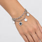 Silver Roman Numeral Disc Double Layer Bracelet