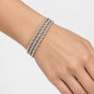 Three Layer Twisted Rope Chain Bracelet - Silver
