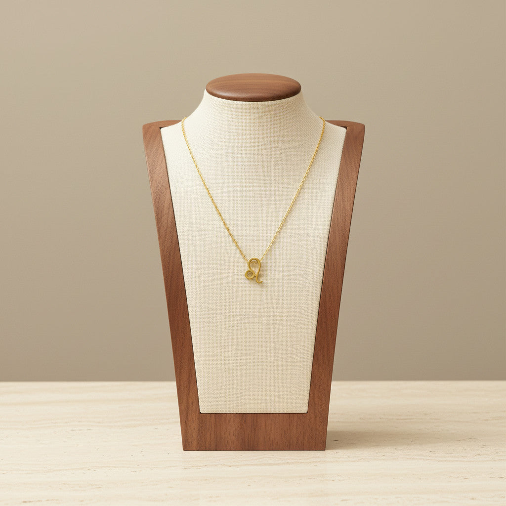 Zodiac Sign Pendant Necklace 18K Gold Plated 304 Stainless Steel Dainty Clavicle Chain