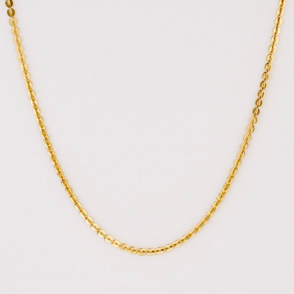 Stainless Steel Shiny Gold Necklace 18K Gold Plated Minimalist Clavicle Chain