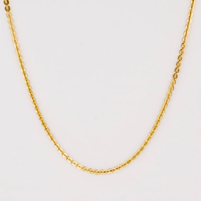 Stainless Steel Shiny Gold Necklace 18K Gold Plated Minimalist Clavicle Chain