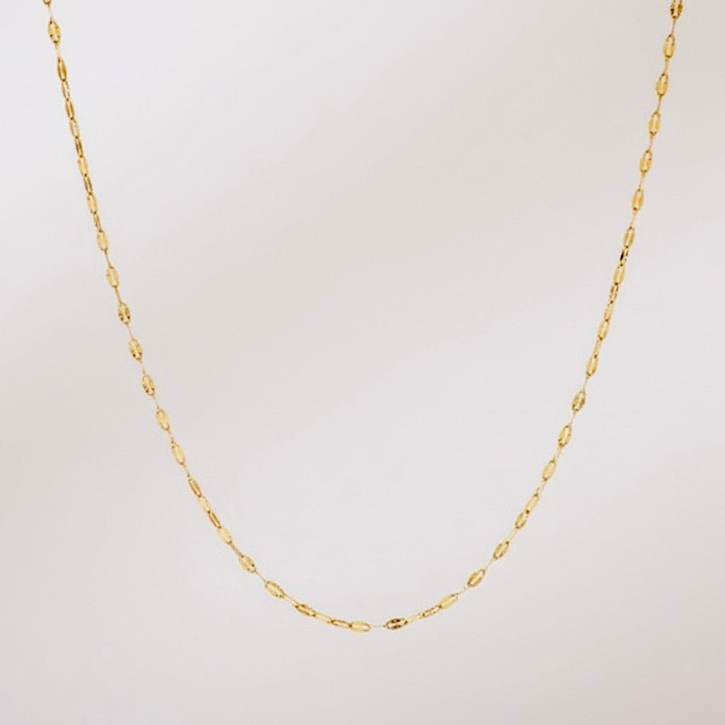 Stainless Steel Slender Bead Necklace 18K Gold Plated Minimalist Clavicle Chain