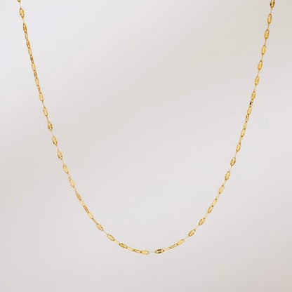 Stainless Steel Slender Bead Necklace 18K Gold Plated Minimalist Clavicle Chain
