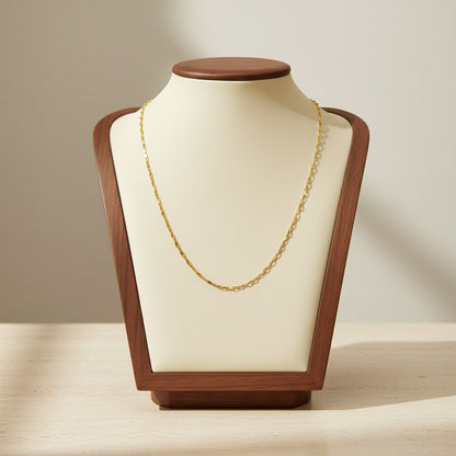 Stainless Steel Slender Bead Necklace 18K Gold Plated Minimalist Clavicle Chain