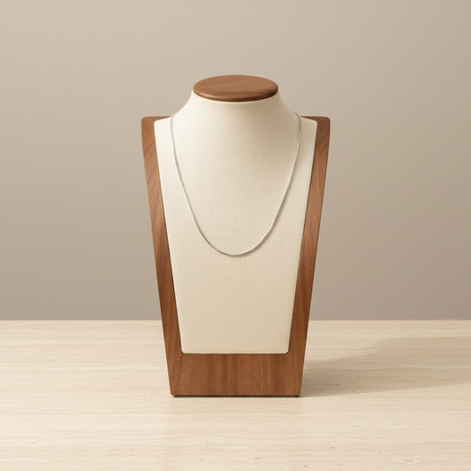 Silver Box Necklace Chain Titanium Steel 45cm