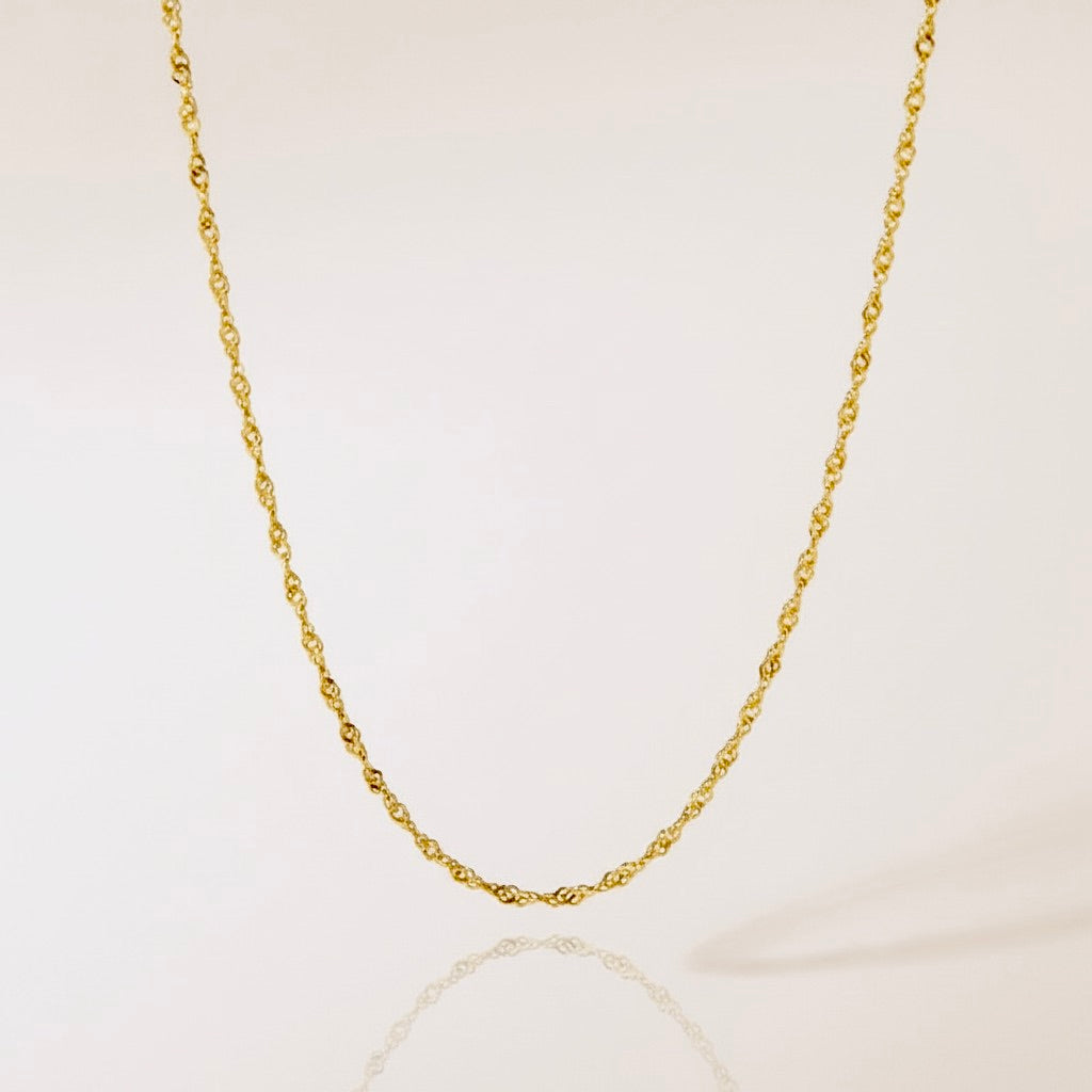 18K Gold Plated Stainless Steel Water Wave Necklace Chain