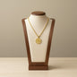 Zodiac Coin Pendant Necklace 18K Gold Plated Stainless Steel Rope Chain Constellation