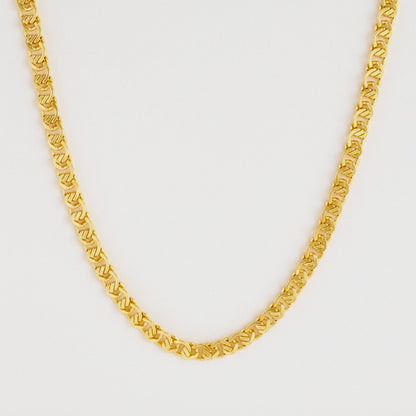 Stainless Steel Wide Woven Necklace 18K Gold Plated Minimalist Clavicle Chain