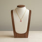 Enamel Flower Pendant Necklace 18K Gold Plated Titanium Steel Paperclip Chain
