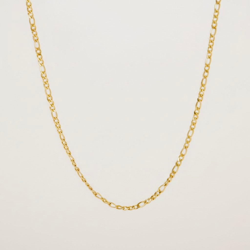 18K Gold Plated Stainless Steel Figaro Necklace Chain