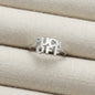 Stainless Steel FUCK OFF Hollow Slogan Adjustable Open Ring Silver