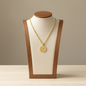Zodiac Coin Pendant Necklace 18K Gold Plated Stainless Steel Rope Chain Constellation