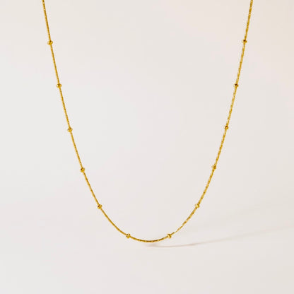 18K Gold Plated Stainless Steel Rigid Bead Satellite Necklace Chain