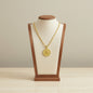 Zodiac Coin Pendant Necklace 18K Gold Plated Stainless Steel Rope Chain Constellation