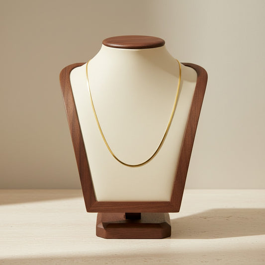 Stainless Steel Fine Snake Necklace 18K Gold Plated Minimalist Clavicle Chain