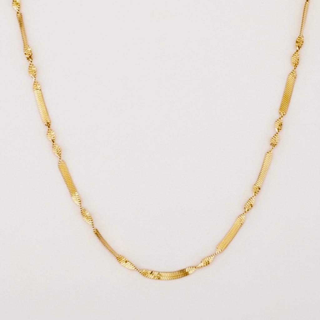 Stainless Steel Simple Polished Necklace 18K Gold Plated Minimalist Clavicle Chain