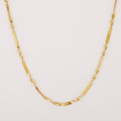 Stainless Steel Simple Polished Necklace 18K Gold Plated Minimalist Clavicle Chain