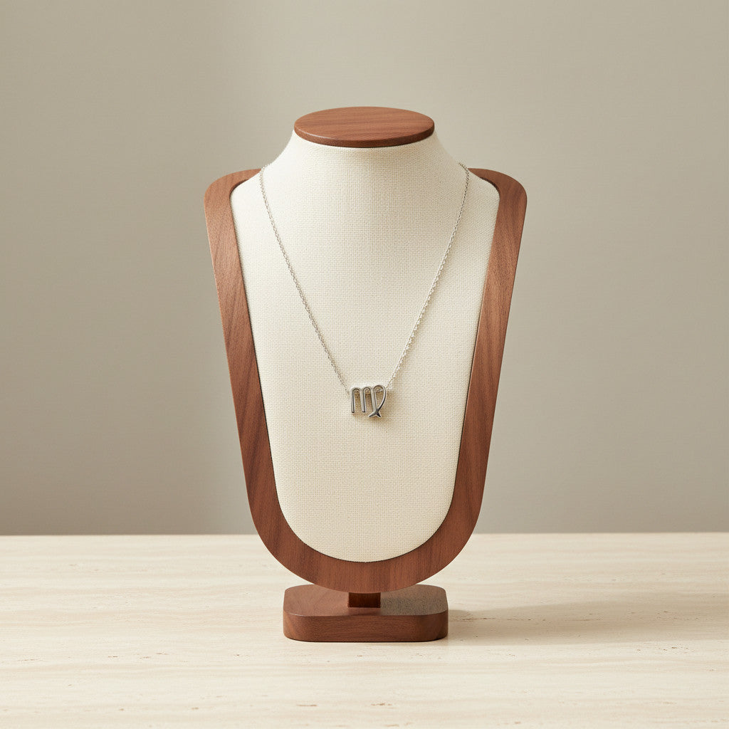 Zodiac Sign Pendant Necklace Silver Tone 304 Stainless Steel Dainty Clavicle Chain