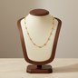 Stainless Steel Beaded Texture Necklace 18K Gold Plated Minimalist Clavicle Chain