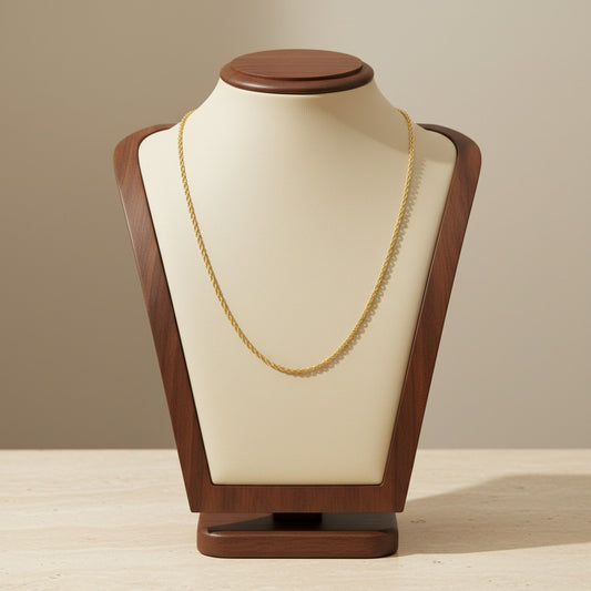 18K Gold Plated Stainless Steel Twist Rope Necklace Chain