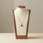 Water Drop Halo Zircon Pendant Necklace 18K Gold Plated Stainless Steel Black